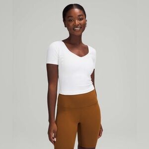 Lululemon The Align Crop T-Shirt in Nulu White, Women’s size 6